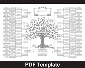 8+ Generation Family Tree (DIY) 24x36 PDF Template (Paper White)