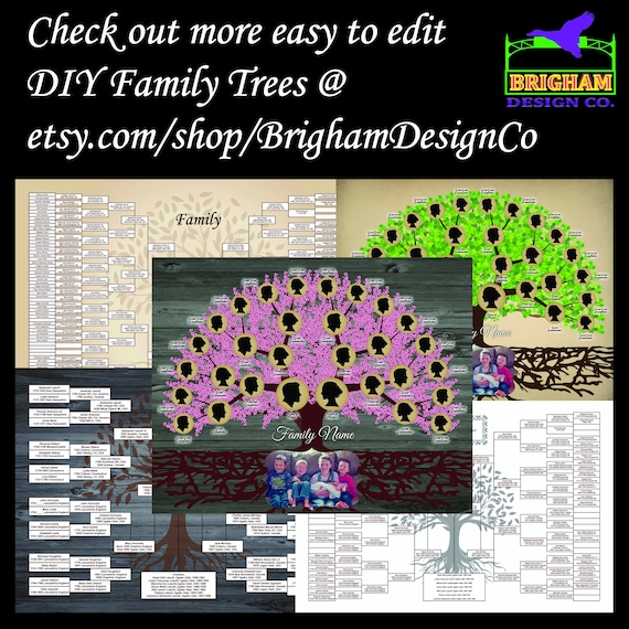 Genealogy Template Family Tree Chart 8 Generation Genealogy Chart Genealogy Form Pedigree Chart Family Tree Template Genealogy Worksheet - View #3