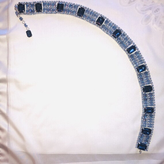 Vintage Blue Rhinestone Belt