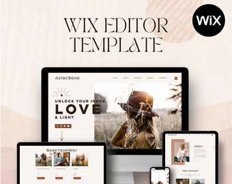 WIX Editor Website Template for Life Coaches | Aztec Boho Website Theme