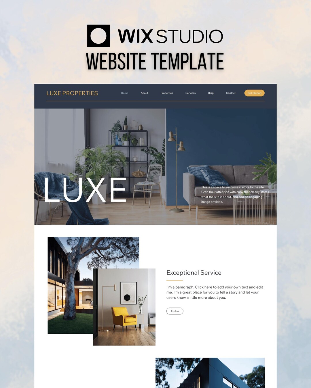 Luxe Real Estate Wix Studio Website Template | Property Management ...