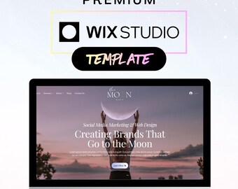 WIX STUDIO Website Template Premium | Blue Moon Media | Social Media Manager | Website Design | CMS | Courses | Ecommerce Store