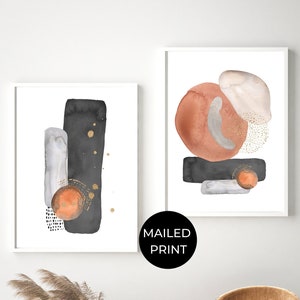 MAILED PRINT &quot;Night Sky&quot; 3 Styles Black, Peach, Gold Abstract Watercolor Minimalist Mid-Century Modern Southwestern Boho Trendy Art