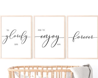 To Glorify God Print Set, Minimalist Christian Wall Art