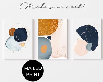Abstract Watercolor Art Print: Mid-Century Modern, Southwestern Decor