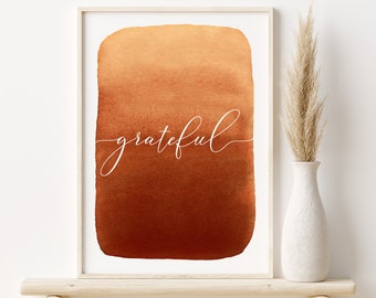 Grateful Sign Fall Quotes for Fall Decor Digital Print for Fall Decor Autumn Decor for Thanksgiving Decor Fall Harvest Decor Digital Art