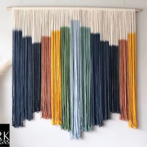Art coloré en macramé très grand macramé suspendu Boho macramé décoration murale fil tenture murale textile tenture murale cadeau