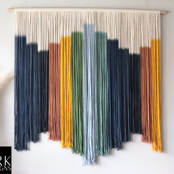 Colorful Macrame Art Extra Large Macrame Hanging Boho Macrame Mural Decor Yarn Wall Hanging Textile Wall Hanging Gift