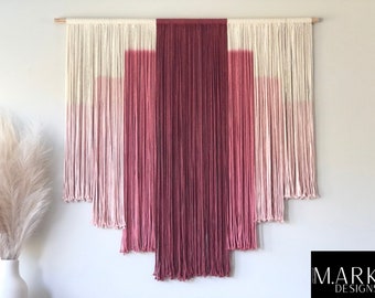 Macrame Mural Yarn Wall Hanging Large Macrame Textile Wall Hanging Boho Hand Woven Macrame Mural Decor Mother’s Gift for her