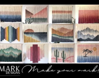 Large Colorful Macrame Wall Hanging: Woven Mountain Art