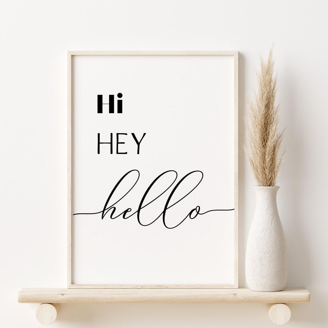 Hi Hey HELLO PRINTABLE Art Entryway RESTAURANT Wall Art. 4 Etsy