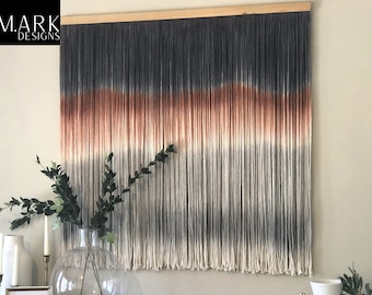 XL Ombre Macrame Wall Hanging: Hand-Dyed Cotton Boho Tapestry