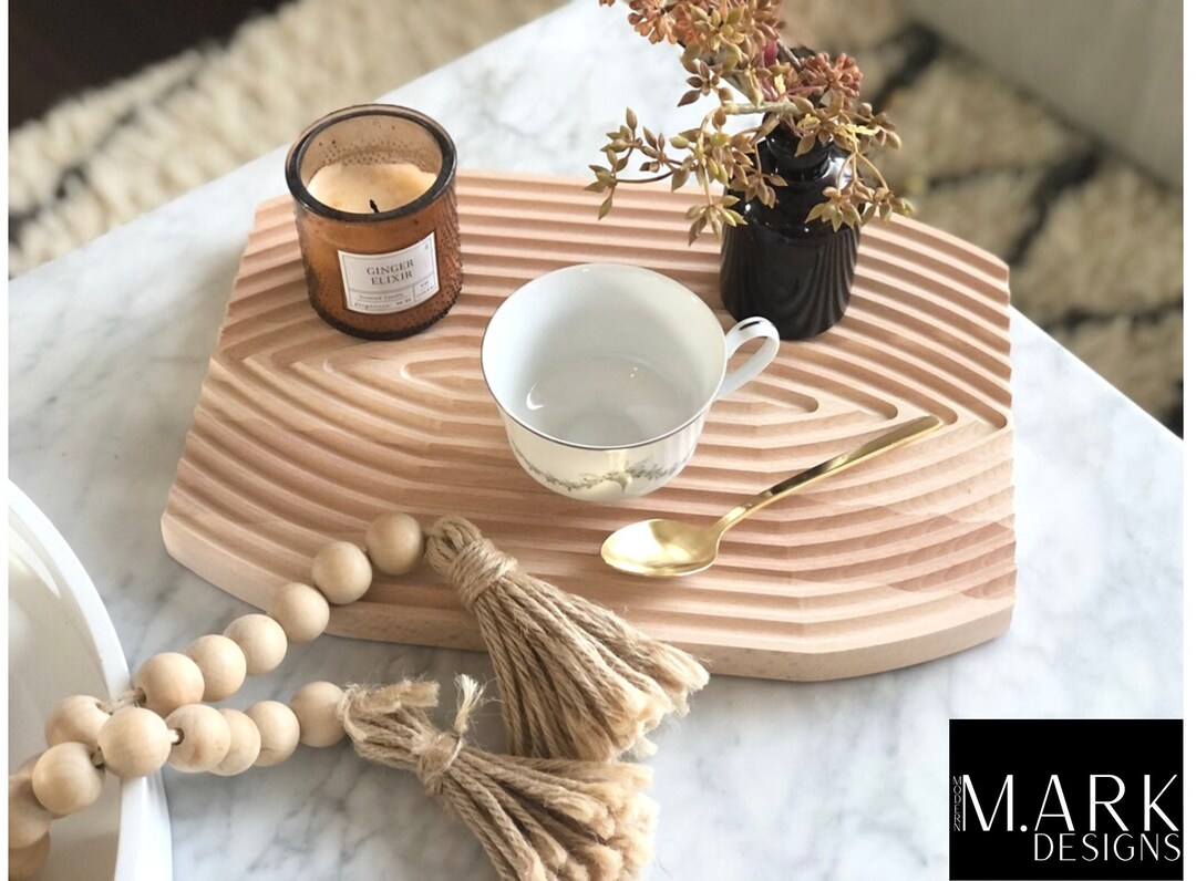 Boho Ripple Wave Wooden Ripple Wave Board - Boho Decor Serving Tray - Etsy