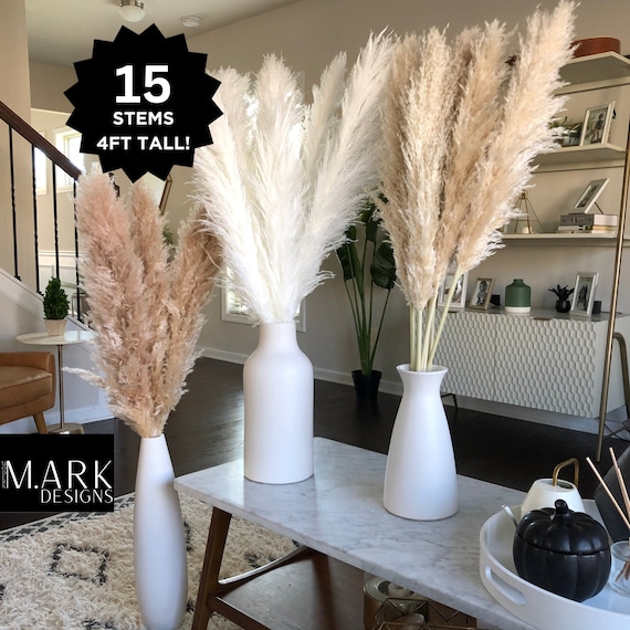 Pampas Grass 4FT Stems Extra Large Pampas Grass Wedding 4ft Pampas Natural Pampas Grass Bunches Dried Pampas Grass Valentines Day Gift