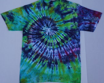 Tie Dye Shirt - Adult Large - L - Nice Spiral -  ice dye, hippie, festival, psychedelic, rave, unique clothing