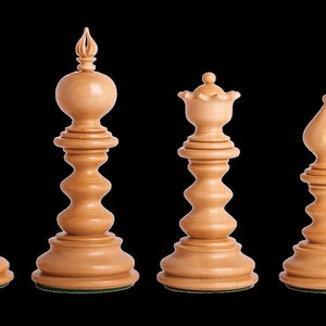 Parker Staunton Chess Set Burnt Boxwood Pieces with Black Ash Burl Chess  Board - 3.75 King