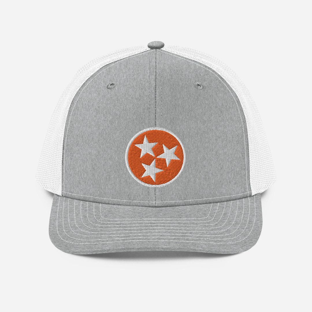 Tennessee Tri-star Embroidered Trucker Hat - Vols Orange - Etsy