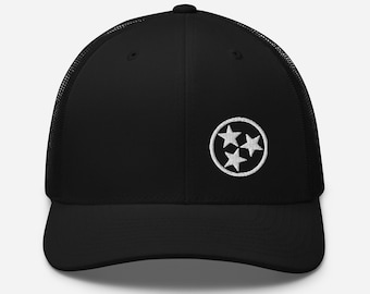 Embroidered Tennessee Tristar Trucker Hat, Snapback Cap