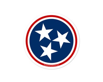 Tennessee Tristar Stickers, Tri-Star Decal, Tristar Car Sticker, Tennessee Flag Sticker, Tennessee Pride, Tennessee Native, Bulk Discounts