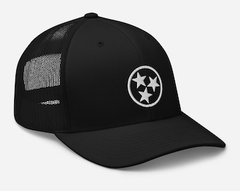 Tennessee Tristar Hat - Embroidered Mesh Snapback Trucker Cap
