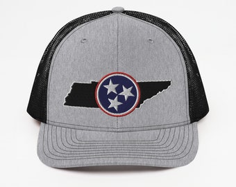 Tennessee Tristar Hat - Tri-Star State Embroidered Snapback Cap - Richardson 112
