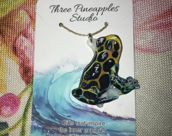 Mimic Poison Dart Frog/Ranitomeya imitator pendant/Poison dart frog jewelry/Amphibian jewelry