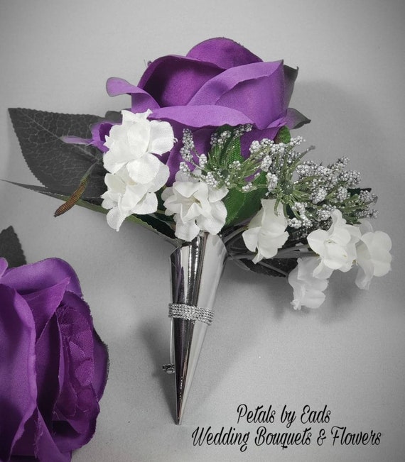 Purple Rose Bud Orchid Corsage or Boutonniere