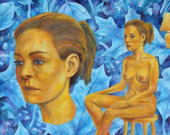 Oryginalny olej Wayne'a Hoeya - Z DALA OD SIEBIE - Sztuka współczesna