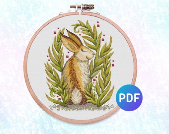 Rabbit cross stitch pattern is an instant download PDF file.