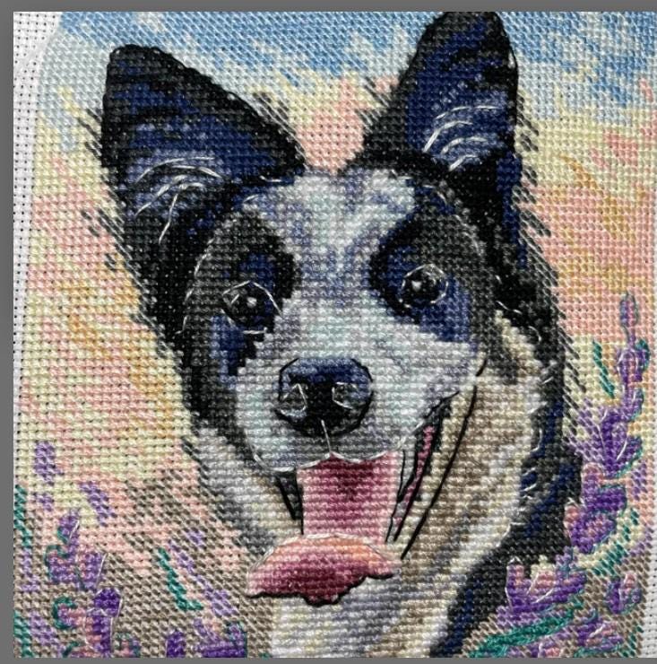 Custom Dog Portrait Cross Stitch PDF Pattern, Pet Memory