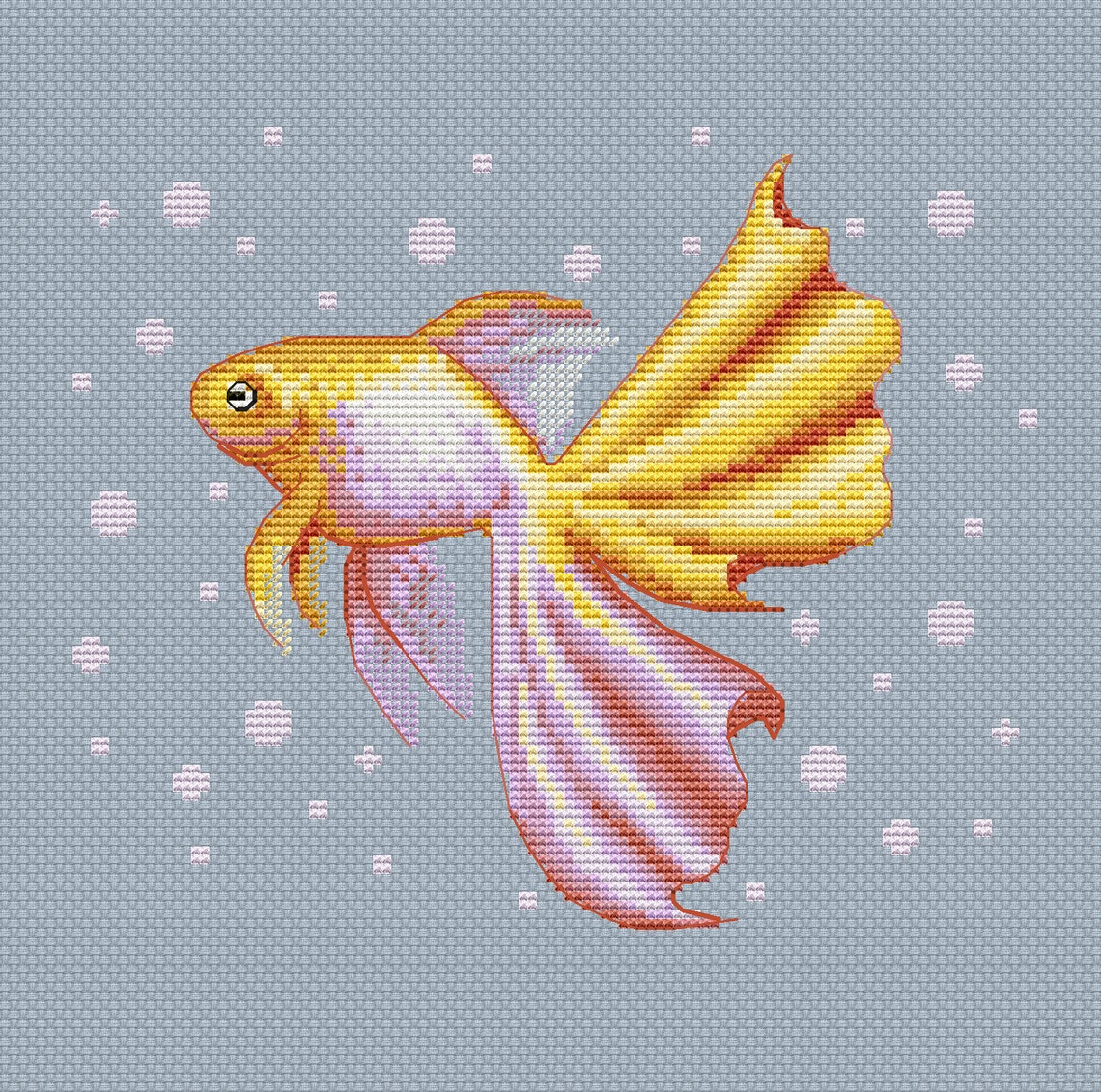 Cross stitch pattern goldfish Printable PDF Instant download | Etsy