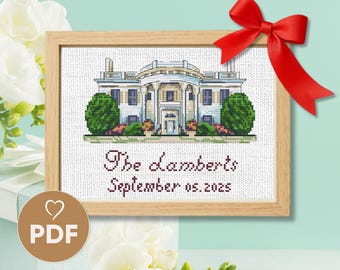 Custom House Cross Stitch Pattern from Your Photo – Personalized Home Embroidery Chart, Gift for Mom, Family Keepsake PDF