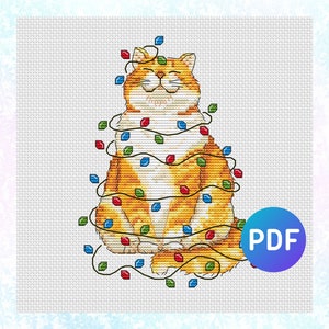 Christmas cat cross stitch