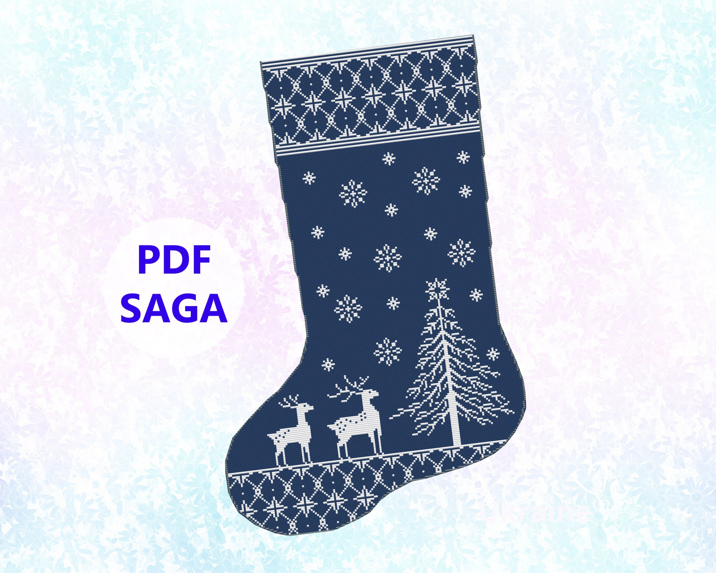 Cross Stitch Christmas Stocking Instant Download PDF File Etsy