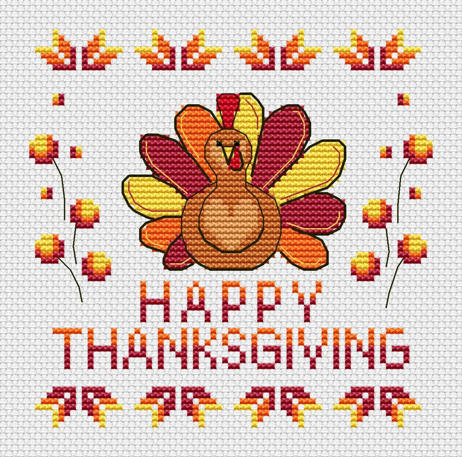 Thanksgiving Day Cross Stitch Pattern | Etsy