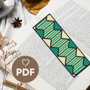 Minimalist Bookmark Cross Stitch, Tribal Bookmark Design, PDF Embroidery Bookmark, DIY Bookmark Needlepoint, Handmade Bookmark Gift