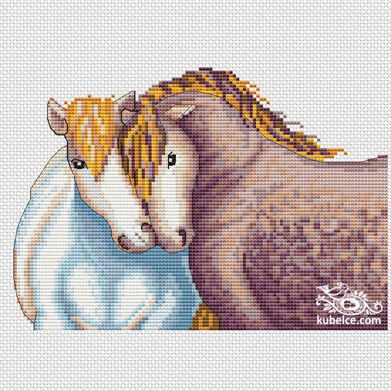 Pattern cross stitch Horses Printable PDF Instant Download Dmc Etsy