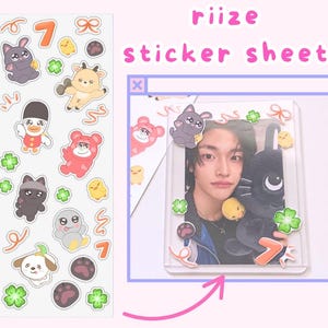 Kpop RIIZE Sticker Sheet Deco Toploader Journal Bujo