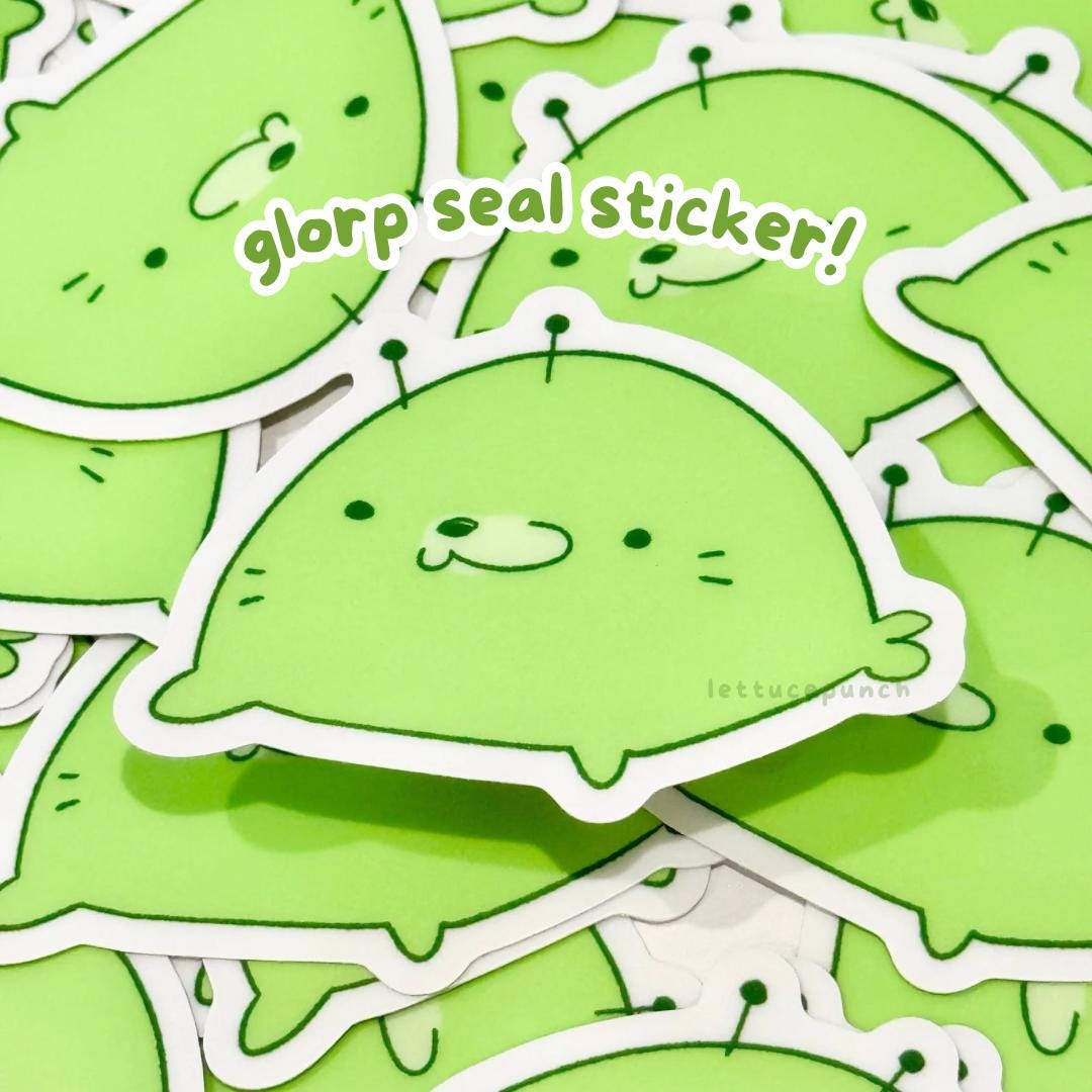Glorp Gnarp Gnarp Alien Seal Marine Animal Vinyl Sticker Weatherproof ...