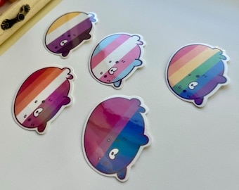 Marine Animal Seals Gay Pride LGBTQA Rainbow Vinyl Sticker