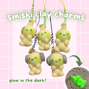 Smiski Clay Charms/Keychain Handmade Glow in the Dark