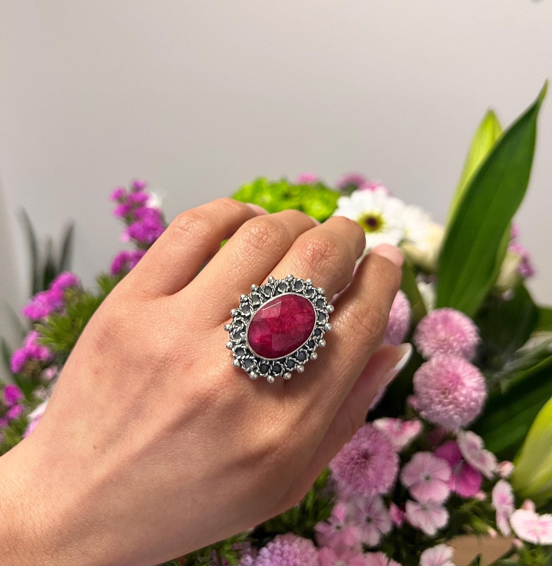 Silver Rube Rings Silver Ring, Ruby Ring, Silver Ring, Silver 925 Ring, Women Ring ...