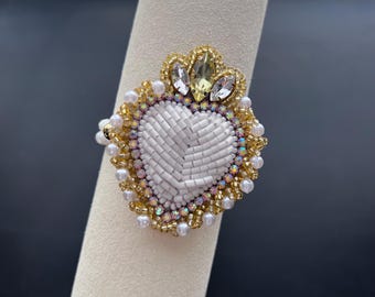 Sacred Heart bracelet, Mexican bracelet, heart bracelet, artisanal jewelry, artisan bracelet, Mexican art, Mexican jewelry, Mexican folk