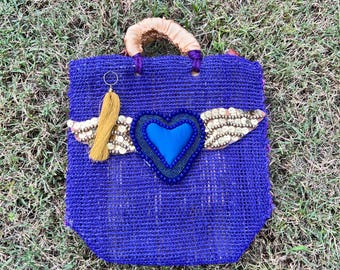 Ixtle bag, sacred heart bag, heart bag, women bag, ixtle purse, beach bag, summer bag, Mexican bag, Ixtle bag, handmade bag