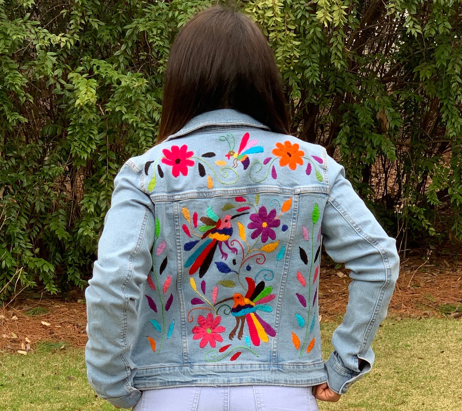 Hand embroidered denim jacketOtomi floral Jean jay Etsy