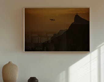 Christ the Redeemer Print, Rio De Janeiro Photo, Brazil Photography, Sunset Wall Art
