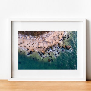 Aerial Beach Photography, Beach Wall Art, Coastal Print, Rocky Point Beach, Greenport New York, North Fork Photograph, Shoreline
