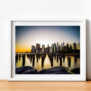 NYC Skyline, New York Photo, Brooklyn Bridge Park, East River, Brooklyn, Landscape Photo, Cityscape Print Wall Art