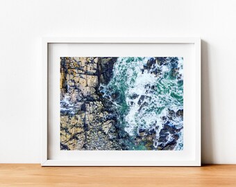 Beach Shoreline Photograph, Coastal Print, Portland Maine Photograph, Wall Art,
