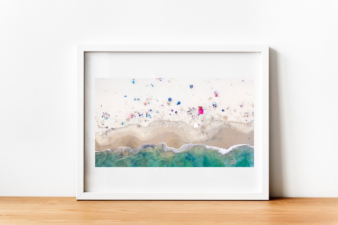Aerial Beach Photo, Santa Cruz Wall Art, Drone Photography, California